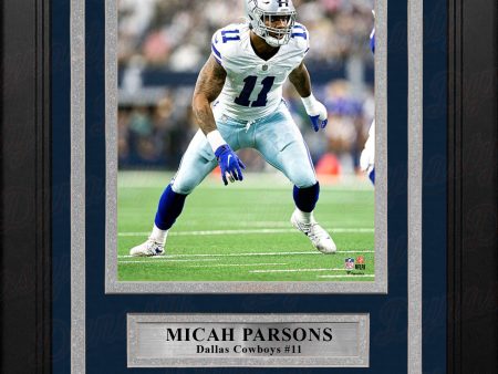 Micah Parsons in Action Dallas Cowboys 8  x 10  Framed Football Photo with Engraved Autograph Hot on Sale