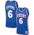 Julius Erving Philadelphia 76ers Mitchell & Ness 1976-77 Hardwood Classics Royal Blue Swingman Jersey For Discount