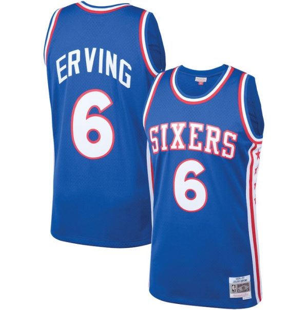 Julius Erving Philadelphia 76ers Mitchell & Ness 1976-77 Hardwood Classics Royal Blue Swingman Jersey For Discount