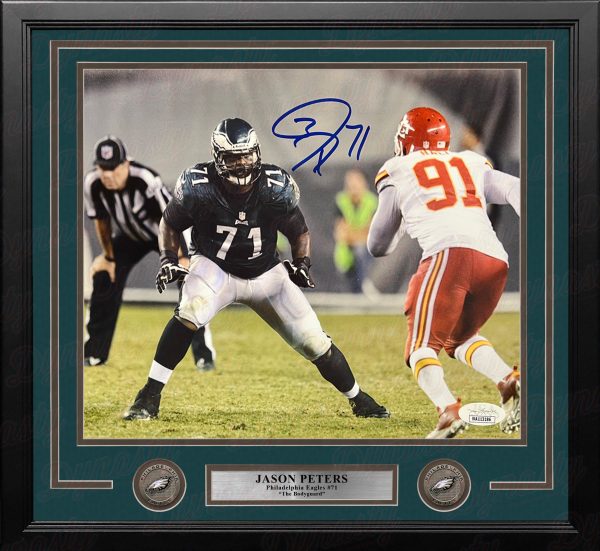 Jason Peters in Action Philadelphia Eagles Autographed Framed Football Photo Online