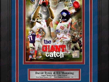 David Tyree & Eli Manning Super Bowl NY Giants 8x10 Framed Collage Photo with Engraved Autographs Fashion