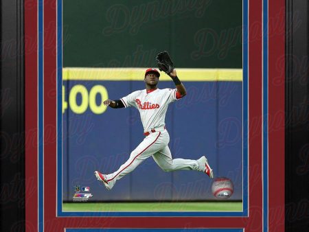 Odubel Herrera Philadelphia Phillies Jump Catch MLB Baseball Framed and Matted Photo Discount