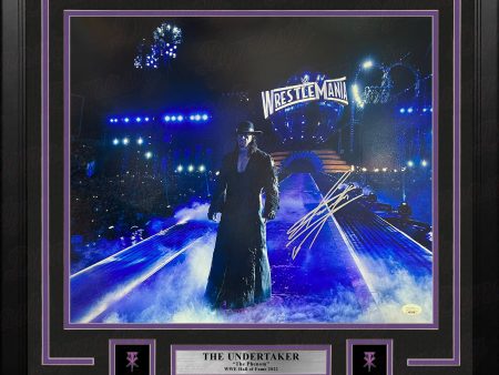 The Undertaker WrestleMania Entrance Autographed 16  x 20  Framed WWE Wrestling Photo For Sale