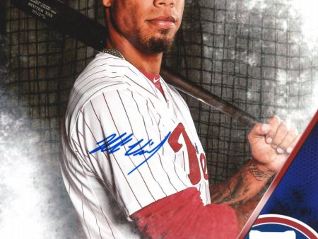 Nick Williams Line-Up Profile Autographed Philadelphia Phillies 16  x 20  Baseball Photo For Sale