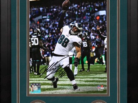 Dallas Goedert Touchdown Spike Philadelphia Eagles Autographed 8  x 10  Framed Football Photo For Cheap