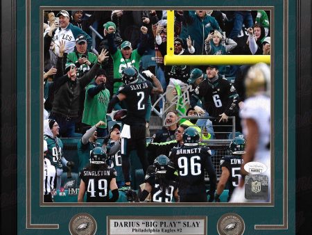 Darius Slay Celebrates with the Fans Philadelphia Eagles Autographed 11  x 14  Framed Football Photo Cheap