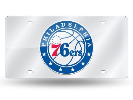 Philadelphia 76ers NBA Laser Cut License Plate (White Ball Logo) Supply