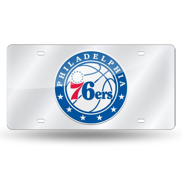 Philadelphia 76ers NBA Laser Cut License Plate (White Ball Logo) Supply