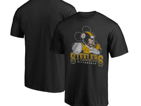 Pittsburgh Steelers Mickey at Quarterback Disney Vintage Football T-Shirt Sale