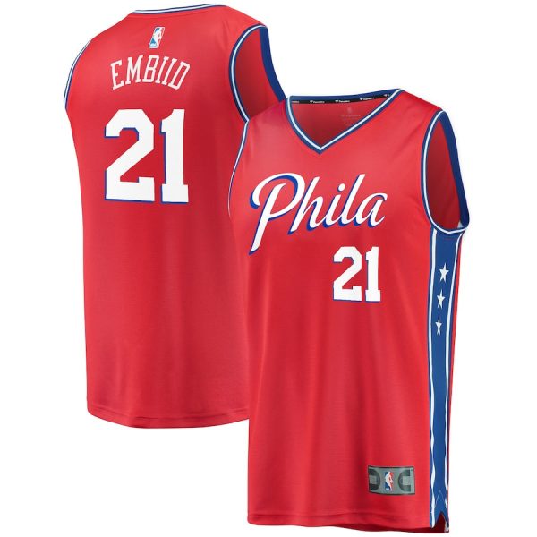 Joel Embiid Philadelphia 76ers Red Replica Jersey Hot on Sale