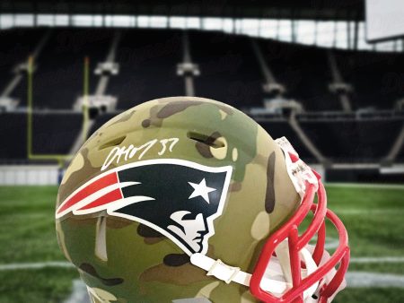 Damien Harris New England Patriots Autographed Camo Mini-Helmet For Discount