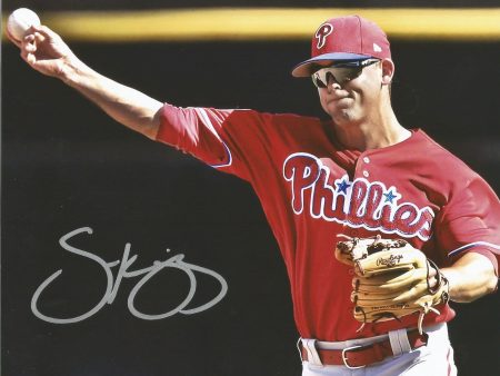 Scott Kingery Throw Autographed Philadelphia Phillies 16  x 20  Baseball Photo For Discount