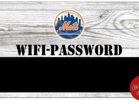 New York Mets Wifi Password 6  x 12  Wood Sign Online now