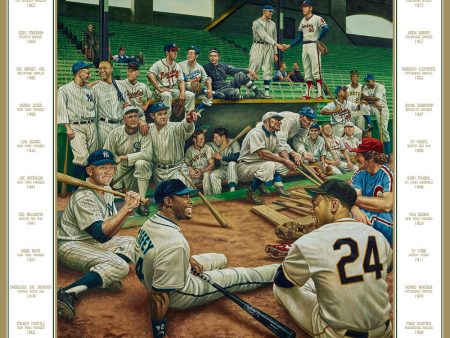 MLB Baseball s Greatest All-Stars Exclusive Dream Scene Lithograph Artwork Print by Jamie Cooper For Discount