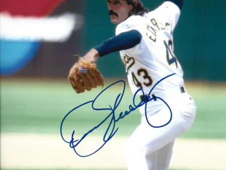 Dennis Eckersley in Action Oakland Athletics Autographed 11  x 14  Baseball Photo Sale