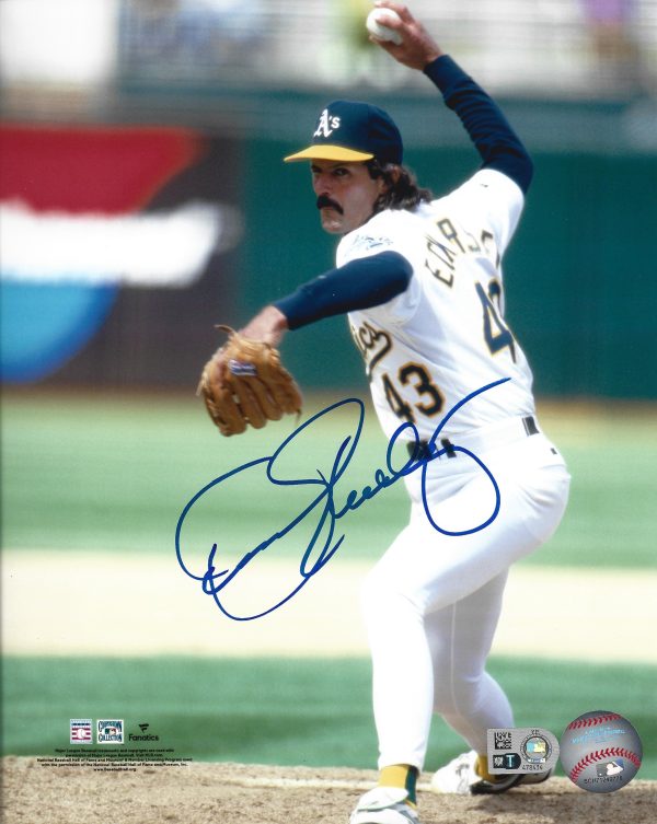 Dennis Eckersley in Action Oakland Athletics Autographed 11  x 14  Baseball Photo Sale