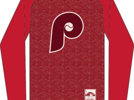 Philadelphia Phillies Mitchell & Ness Raglan Logo Long Sleeve Shirt Online