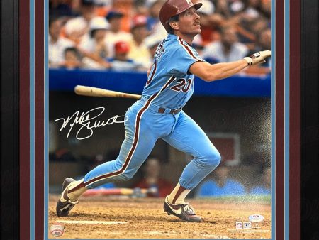 Mike Schmidt in Action Autographed Philadelphia Phillies 16  x 20  Framed Baseball Photo Sale