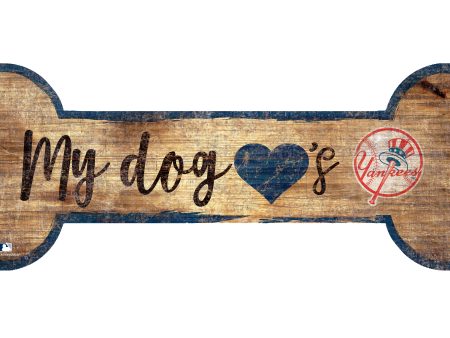 New York Yankees Baseball Dog Bone Wooden Sign Online now