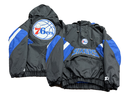 Philadelphia 76ers Throwback Black Starter Jacket Online