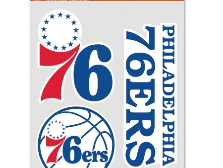 Philadelphia 76ers 3-Piece Fan Multi Use Decal Set on Sale