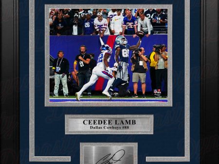 CeeDee Lamb One-Handed Touchdown Dallas Cowboys 8x10 Framed Football Photo with Engraved Autograph Online Hot Sale