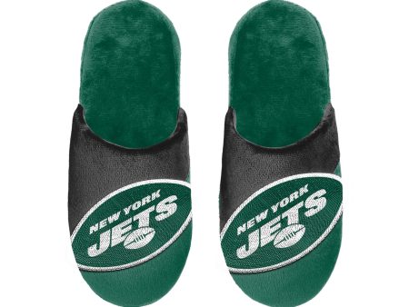 New York Jets Colorblock Big Logo Slippers Sale