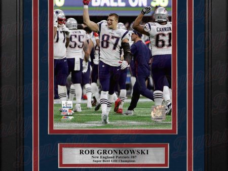 Rob Gronkowski Celebration SB LIII New England Patriots 8x10 Framed Photo with Engraved Autograph Hot on Sale