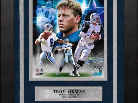 Troy Aikman Dallas Cowboys 8  x 10  Framed Football Collage Photo with Engraved Autograph Sale