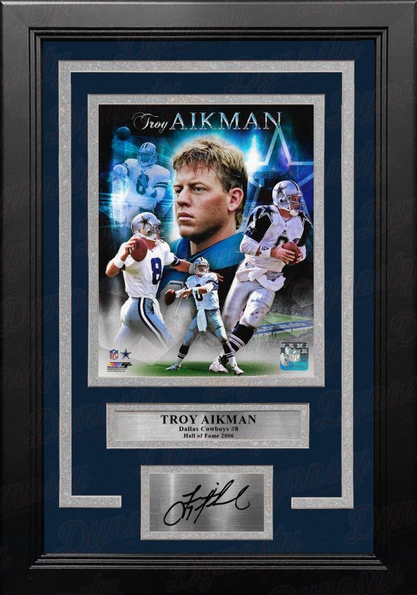 Troy Aikman Dallas Cowboys 8  x 10  Framed Football Collage Photo with Engraved Autograph Sale