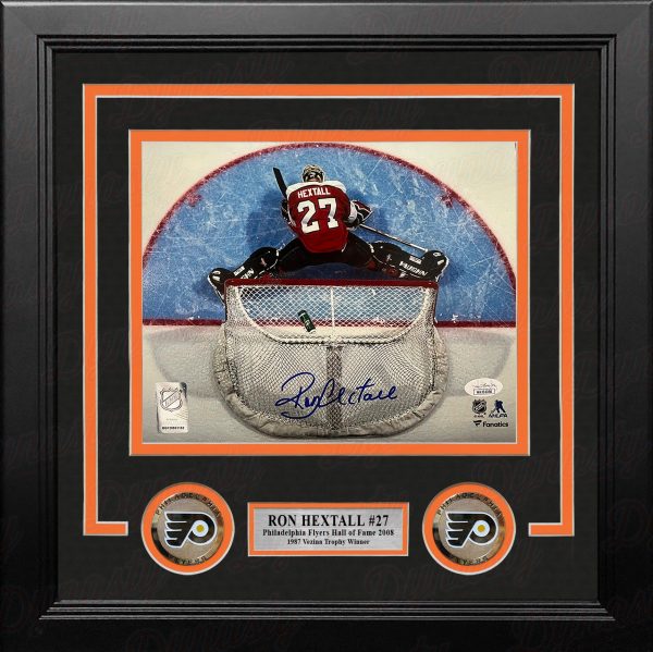 Ron Hextall Above the Crease Philadelphia Flyers Autographed Framed Hockey Photo Sale