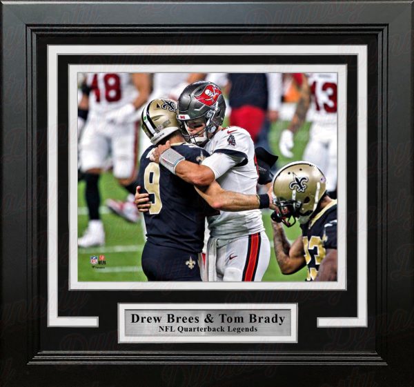 Drew Brees and Tom Brady 8  x 10  Framed Quarterback Legends Football Photo Online