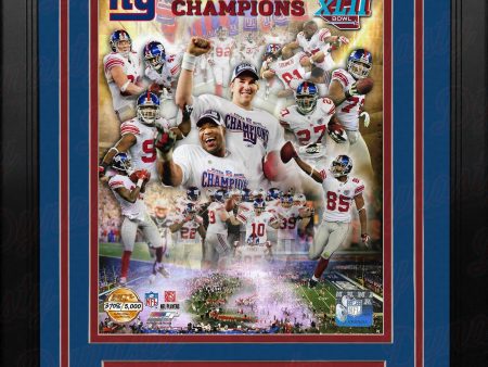 New York Giants Super Bowl XLII Champions 8  x 10  Framed Football Collage Photo Supply