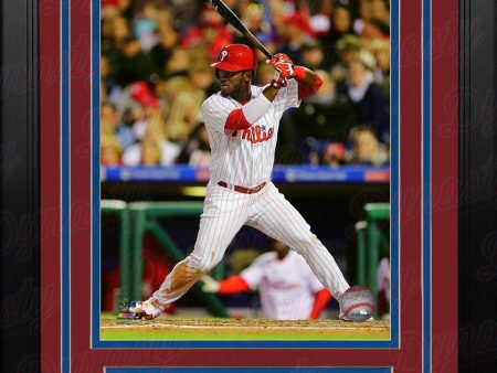 Odubel Herrera Philadelphia Phillies At-Bat MLB Baseball Framed and Matted Photo Sale