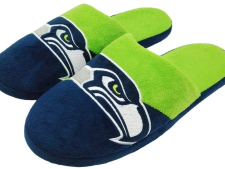 Seattle Seahawks Colorblock Big Logo Slippers For Sale