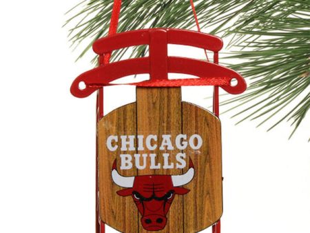 Chicago Bulls NBA Basketball Metal Sled Holiday Ornament Sale