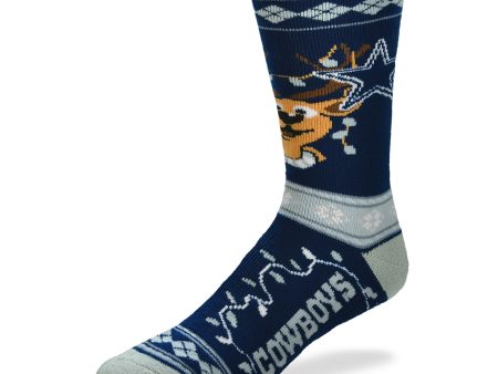 Dallas Cowboys Sweater Stripe Holiday Socks Online Hot Sale