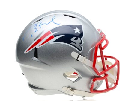 Tom Brady New England Patriots Autographed Riddell Speed Replica Helmet - Blue Paint Signature Supply