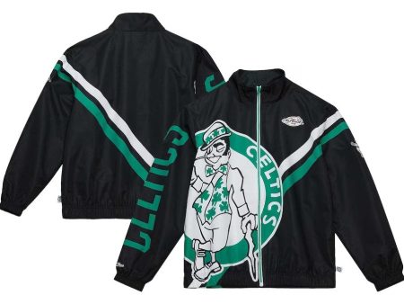 Boston Celtics Mitchell & Ness Black Exploded Logo Warm-Up Full-Zip Jacket For Cheap