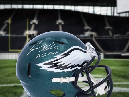 Jason Kelce Philadelphia Eagles Autographed Full-Size Speed Helmet Inscribed Super Bowl LII Champs Online now