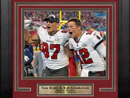 Tom Brady & Rob Gronkowski Super Bowl LV Champions Tampa Bay Buccaneers 8x10 Framed Football Photo Online Sale