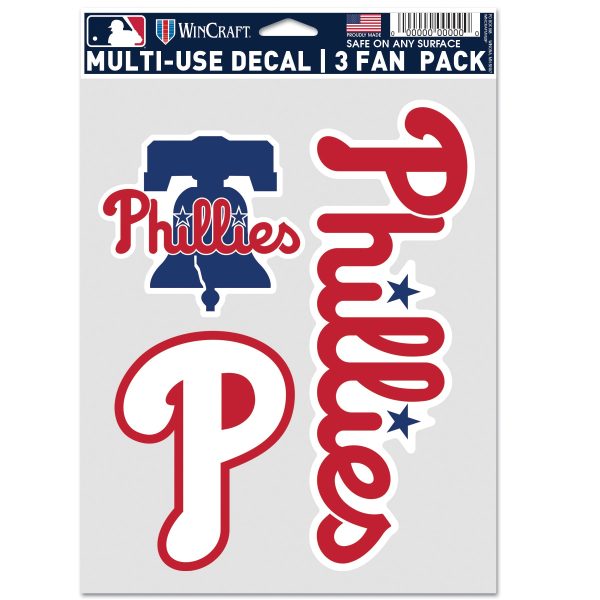 Philadelphia Phillies 3-Piece Fan Multi Use Decal Set Supply