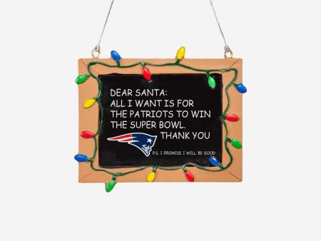 New England Patriots Chalkboard Sign Ornament on Sale