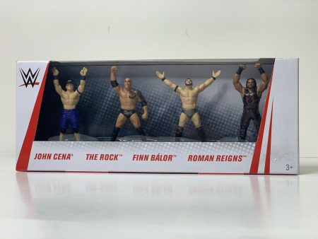 WWE Collector 4-Pack Mattel Mini-Figures: Cena, The Rock, Balor & Reigns Cheap