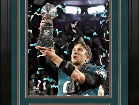 Nick Foles Lombardi Trophy Philadelphia Eagles Super Bowl LII Champions 8x10 Framed Football Photo Supply