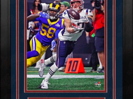 Rob Gronkowski Super Bowl LIII Catch New England Patriots 8  x 10  Framed Football Photo Online Hot Sale