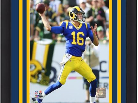 Jared Goff in Action Los Angeles Rams NFL Football 8  x 10  Framed and Matted Photo For Discount