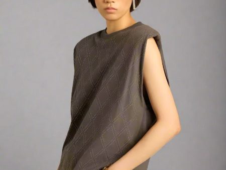 Golden Goose Anthracite gray sleeveless T-shirt For Discount