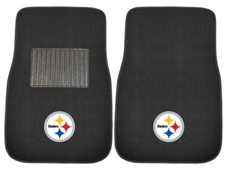 Pittsburgh Steelers 2 Piece Embroidered Car Mat Set For Sale