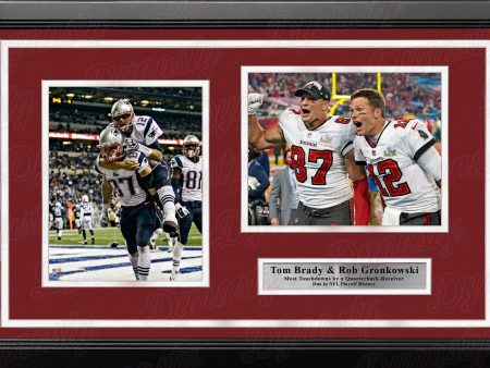 Tom Brady & Rob Gronkowski Greatest Postseason Quarterback-Receiver Duo Framed Photo Collage Supply